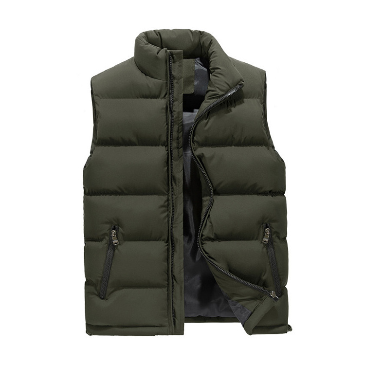 Winter Warm Male Clothing Crop Top Cotton Work Wear Bubble Puffer Sleeveless Men's Vests & Waistcoats