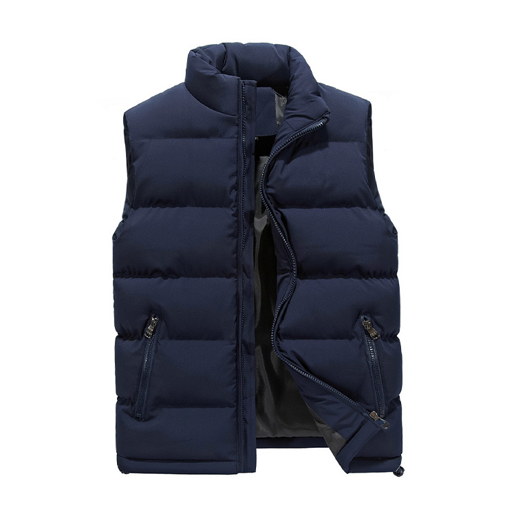 Winter Warm Male Clothing Crop Top Cotton Work Wear Bubble Puffer Sleeveless Men's Vests & Waistcoats