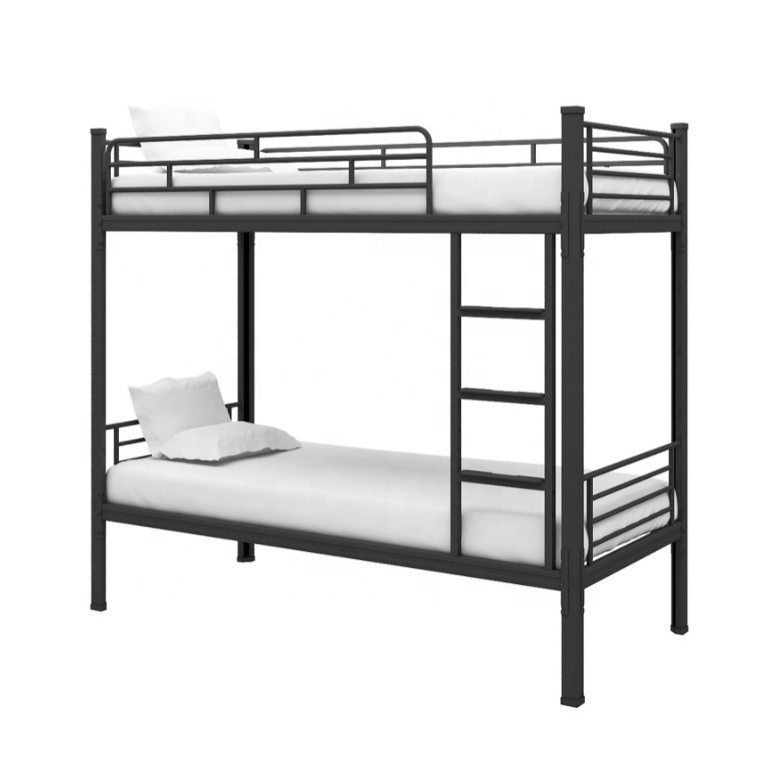 2023 Hot Sale No Screws Dormitory Adult Steel Bunk Bed Military Style Durable Hostel Metal Bunk Beds