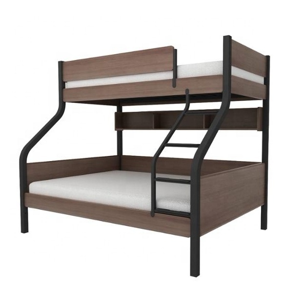 Adult twin over full metal frame wooden bunk bed for 3 people, bunk  bed modern for sale kids bedroom sets