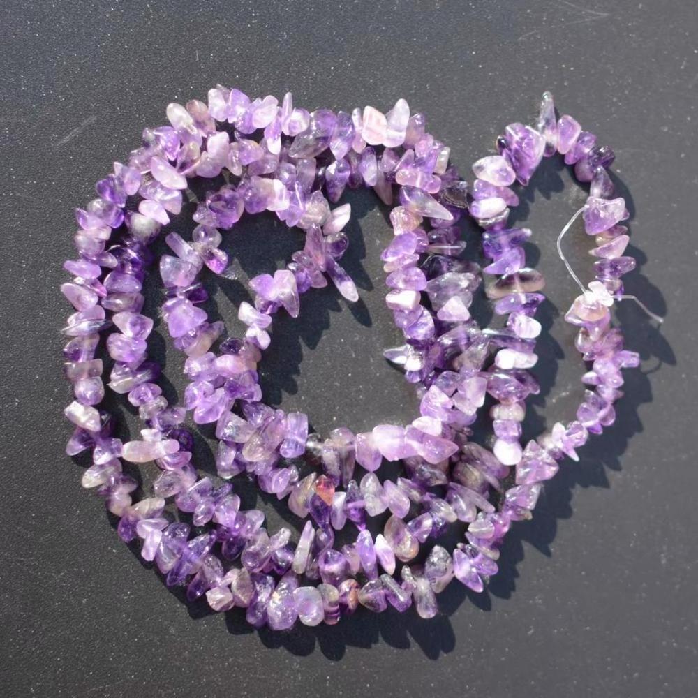 Genuine Purple Amethyst Crystal and Gemstone Irregular Chips Beads