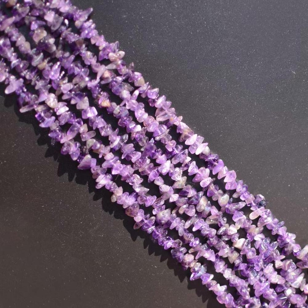 Genuine Purple Amethyst Crystal and Gemstone Irregular Chips Beads