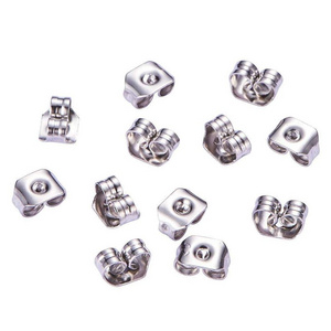 Stainless Steel Earring Safty Back Nut Earnut Clasp Stopper Butterfly Clutches Jewelry Earring Components Making Findings