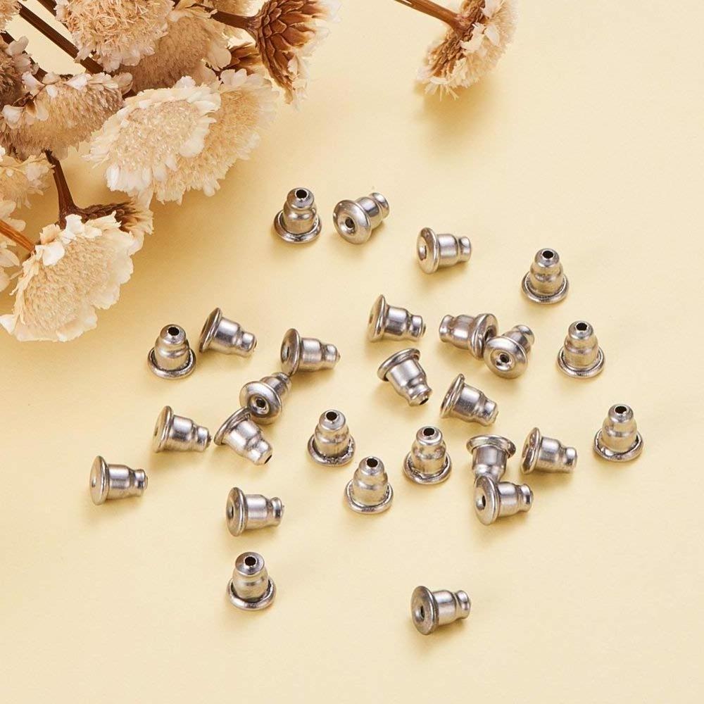 Stainless Steel Earring Safty Back Nut Earnut Clasp Stopper Butterfly Clutches Jewelry Earring Components Making Findings