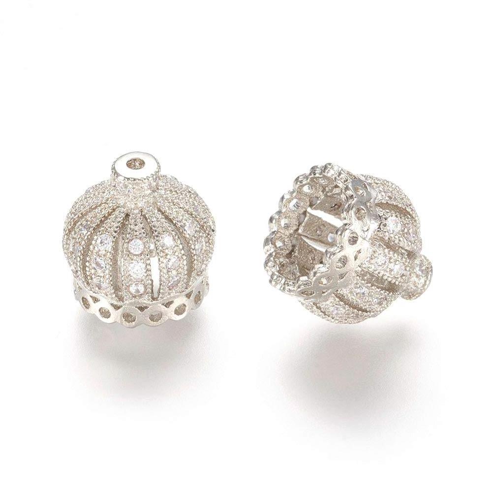 Pave King Queen Crown Beads Bracelet Connector Spacer Charm Beads