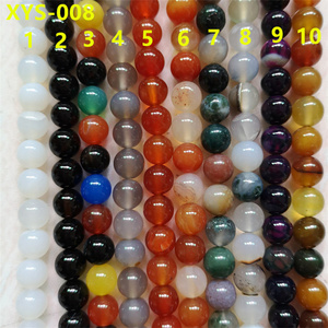 8mm black red green white agate beads loose jewelry beads for jewelry making