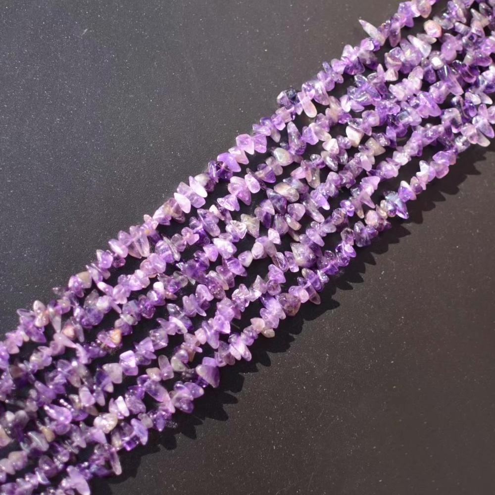 Genuine Purple Amethyst Crystal and Gemstone Irregular Chips Beads