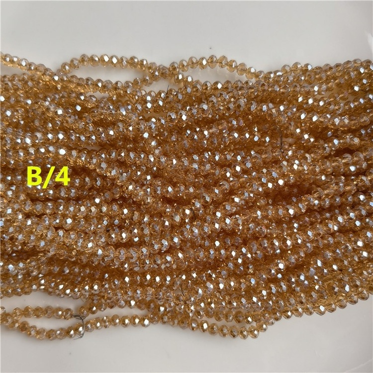 8mm faceted rondelle loose glass beads flat round crystal beads for jewelry bracelet making