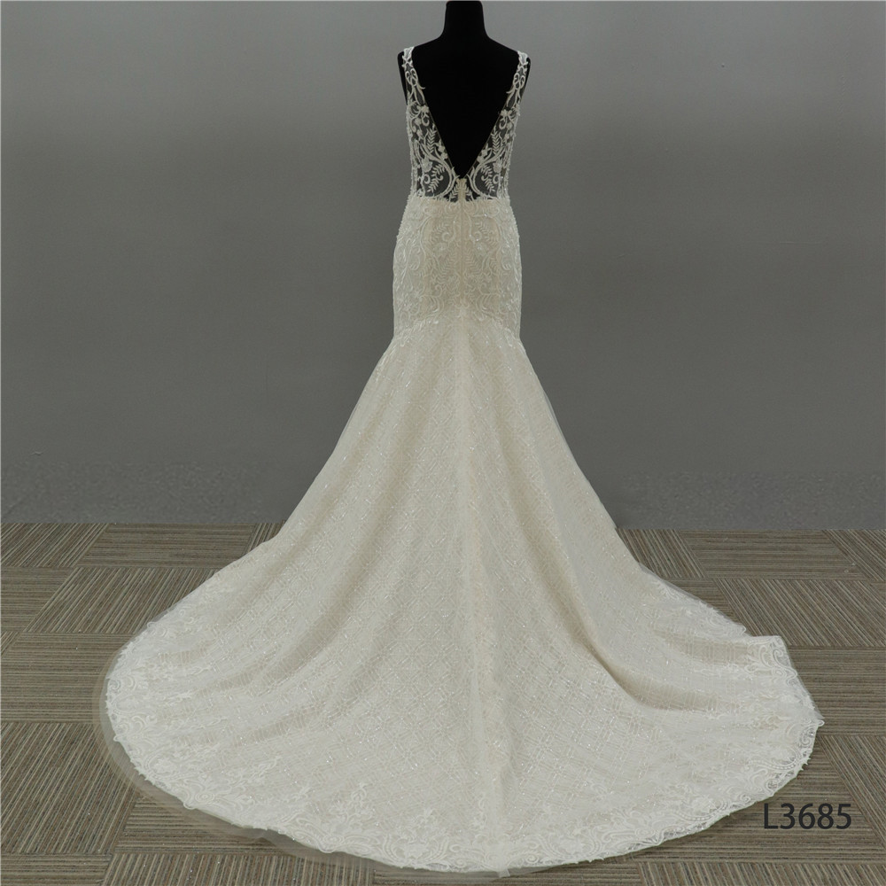 New Arrival Sexy V-neck Halter mermaid Wedding Gowns For Bride