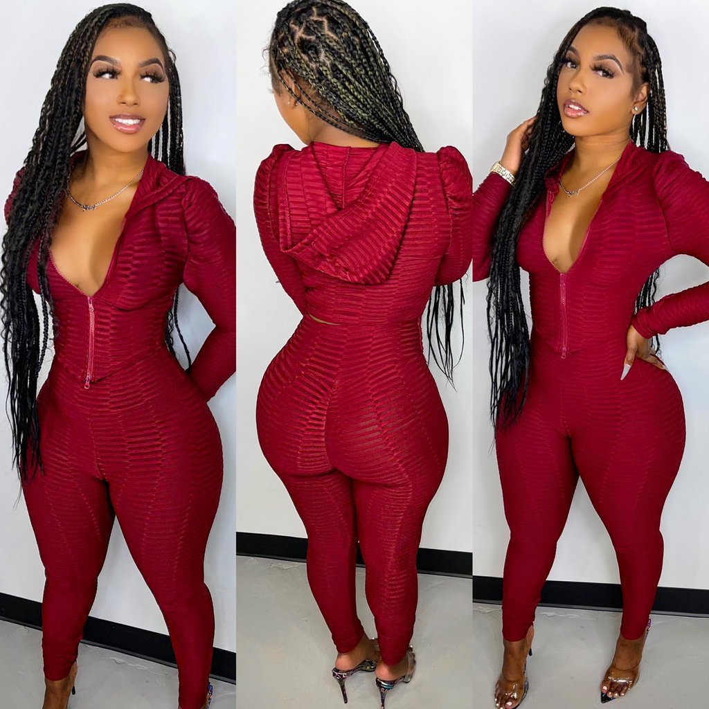 2021 Baddie Sets Women Hoodie Tracksuit Sweat Suits Solid Color Long Sleeve Active Wear Bubble Sexy Jogger Set