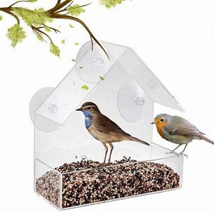 wild Acrylic hanging Bird Feeder  Gazebo  And Hangers For Windows Outdoor Garden Yard with Sucker acrylic bird cage