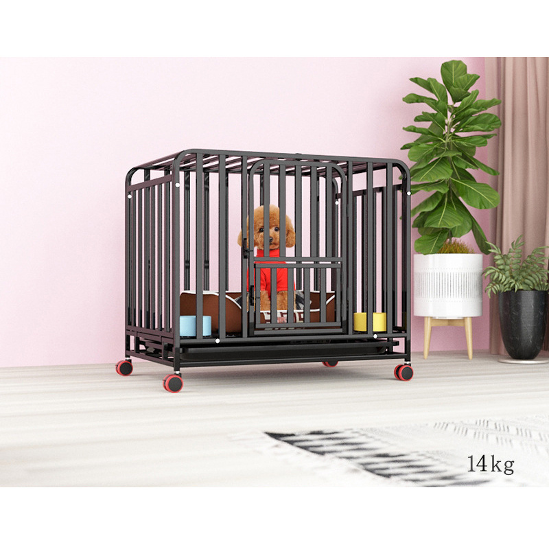 High Quality Iron Tube Dog Kennels Cage Metal Pet Playpen  Heavy Duty Dog Crates Cage With Four Wheels