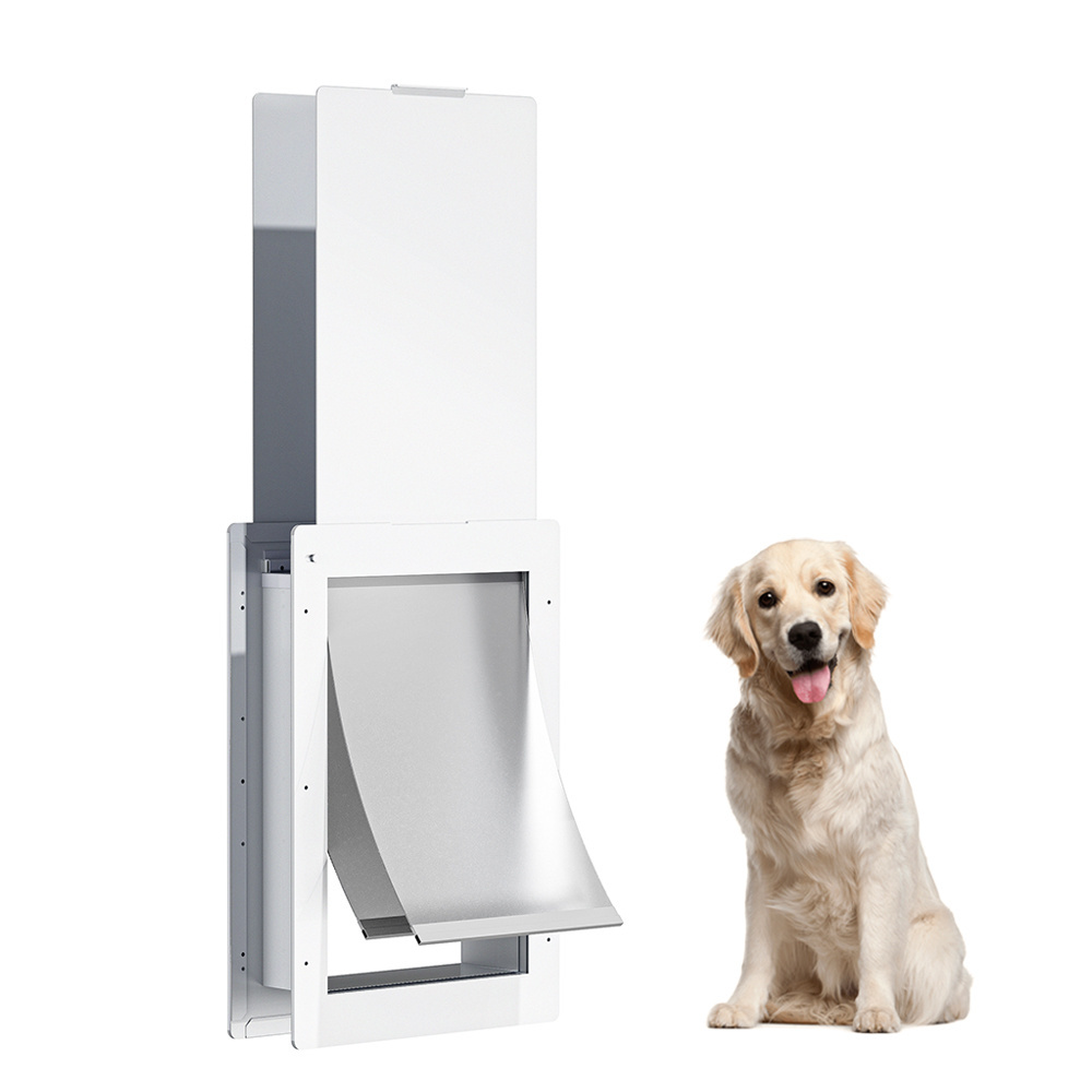 S M L Wholesale metal aluminum alloy or plastic magnetic design four-way closure lock pet automatic dog door