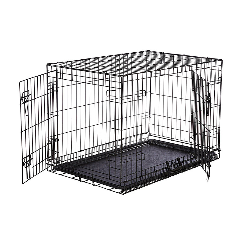 2 Door Heavy Duty Dog House Folding Metal Iron Wire Pets Dog Crate 36