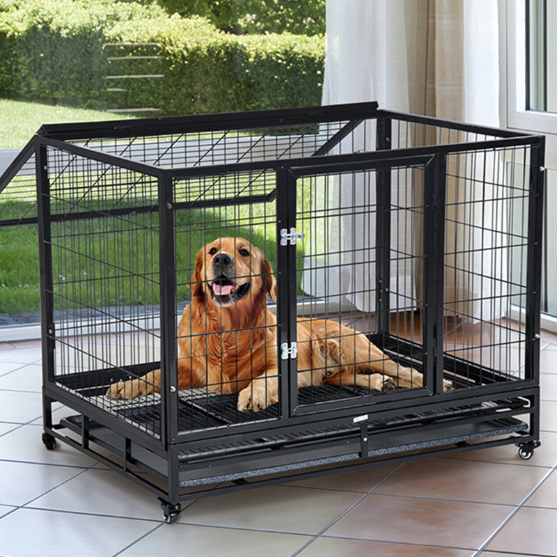 Gold Stylish Impact Heave Duty 42 Dog Crate Cage Wholesale Dog Puppy Travel Crate For Large Medium Small Dogs