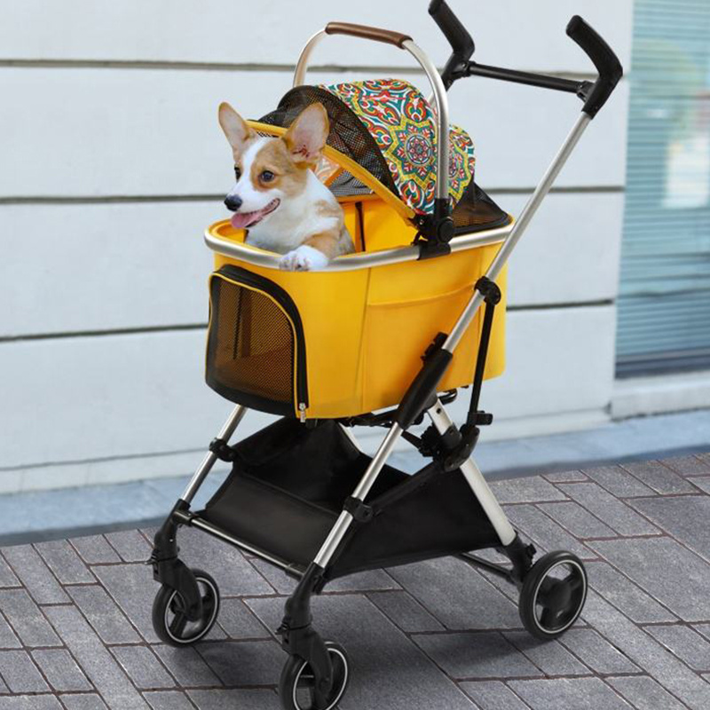 Multifunctional hat foldable backpack pet carrier stroller for cats and dogs