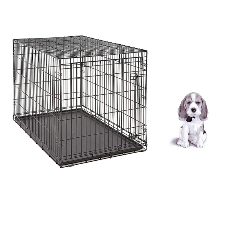 Custom 48Inch Pet Dog Kennel Cage Welded Iron Wire Mesh Folding Metal Dog Crate