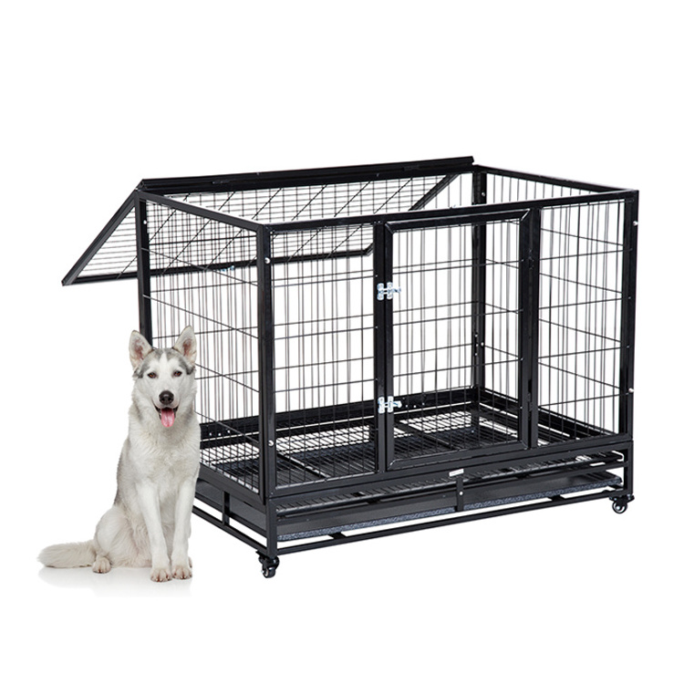 Wholesale Professional Dog Kennels Cage Heavy Duty Inside Dog Cage Bank Wire Beds Cage For Adult Dog