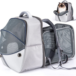 Outdoor Expandable Breathable Mesh Cat Carrier Backpack Ventilated Design Pet Travel Backpack