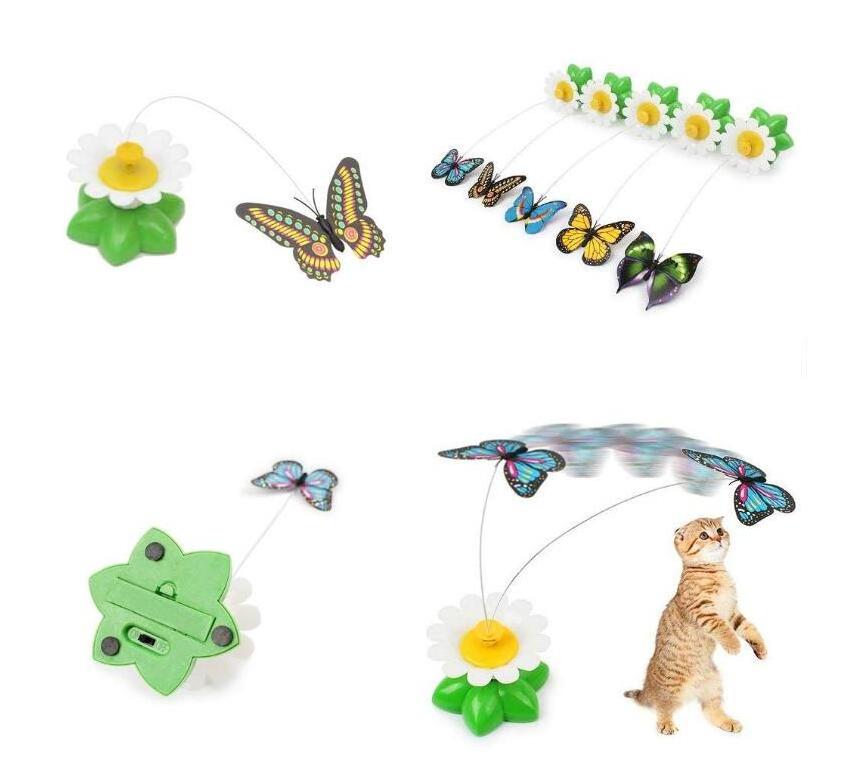 new design Automatic Electric Rotating butterfly rotating cat toy cat teaser interactive toy for cat playing