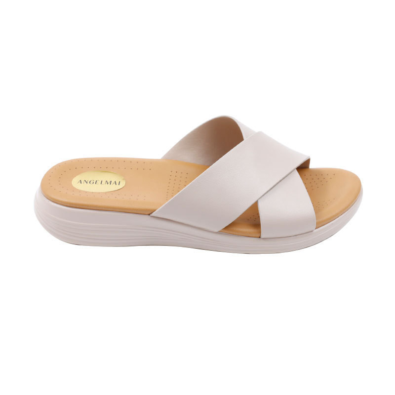 Summer Women Open Toe Flat Platform Sandals Crisscross Band Upper Fashion Beach Slide Slippers Wholesale Women Sandals In Bulk