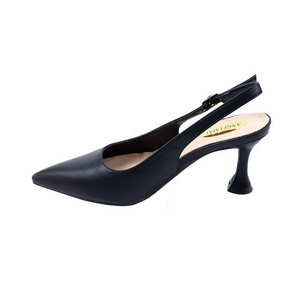 Summer Black Party Pumps Heels Ladies Buckle-Strap Party Nigh Club Pointed Toe Female Dress Shoe Sling Back Kitten Heels Women