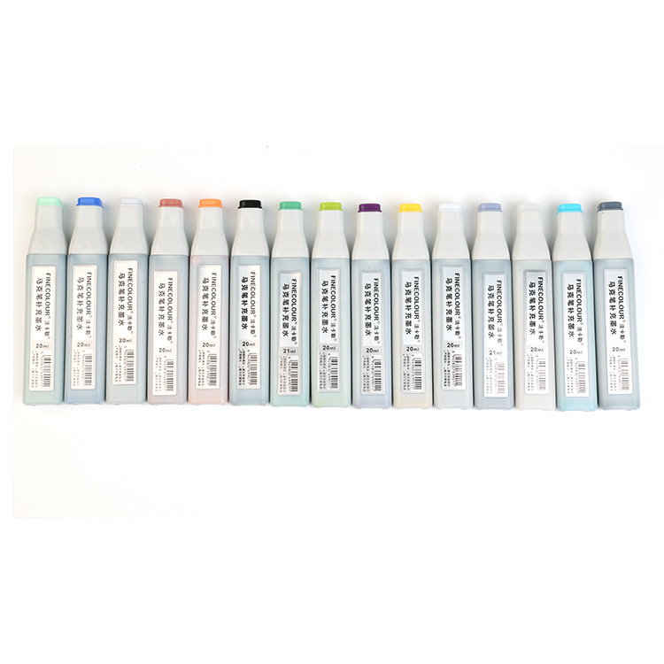 Finecolour EF900 480 colors Manufacturer supplier alcohol based  indelible ink marker pen refill ink with display rack