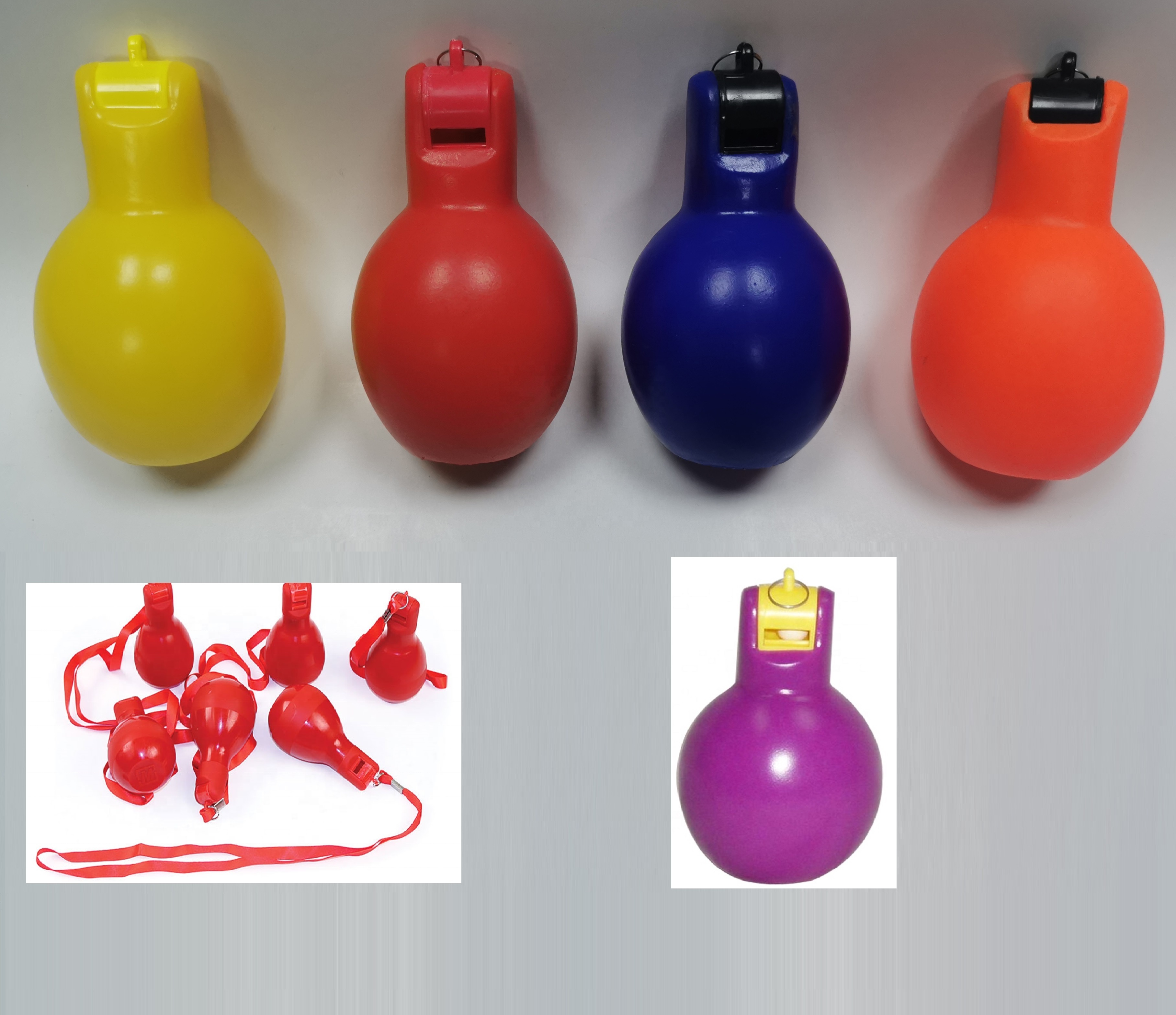 Manufacturer directly supply squeeze whistle /hand whistle for plastic toy/squish ball