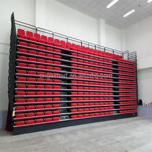 Electric Retractable Bleachers for Sports Venue and Hall Color Customized Telescopic Seating