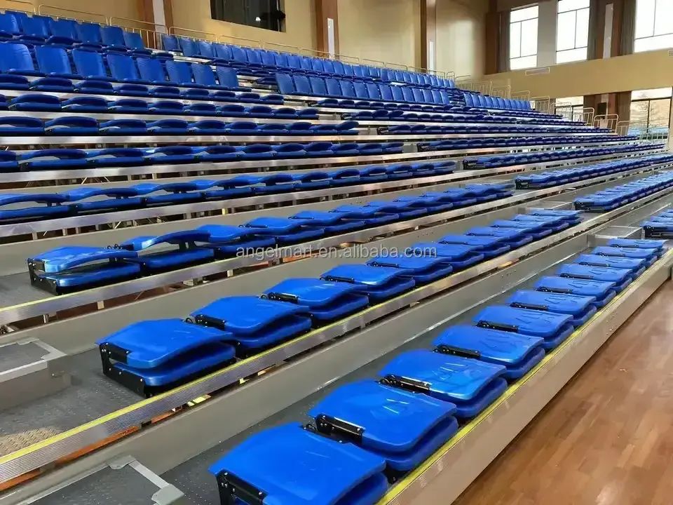 Electric Retractable Bleachers for Sports Venue and Hall Color Customized Telescopic Seating