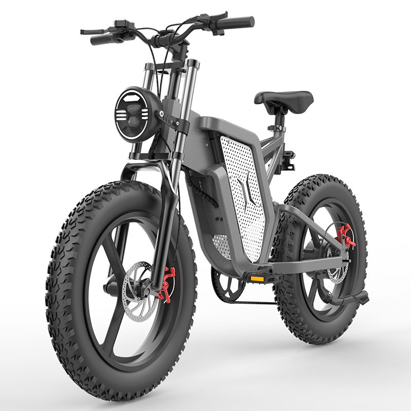 EKX X20 Electric Bicycle 30AH 2000W 48V Adult Mountain Ebike 20 Inch Mountain Moped Men's Road Hydraulic Oil Brake Electric Bike