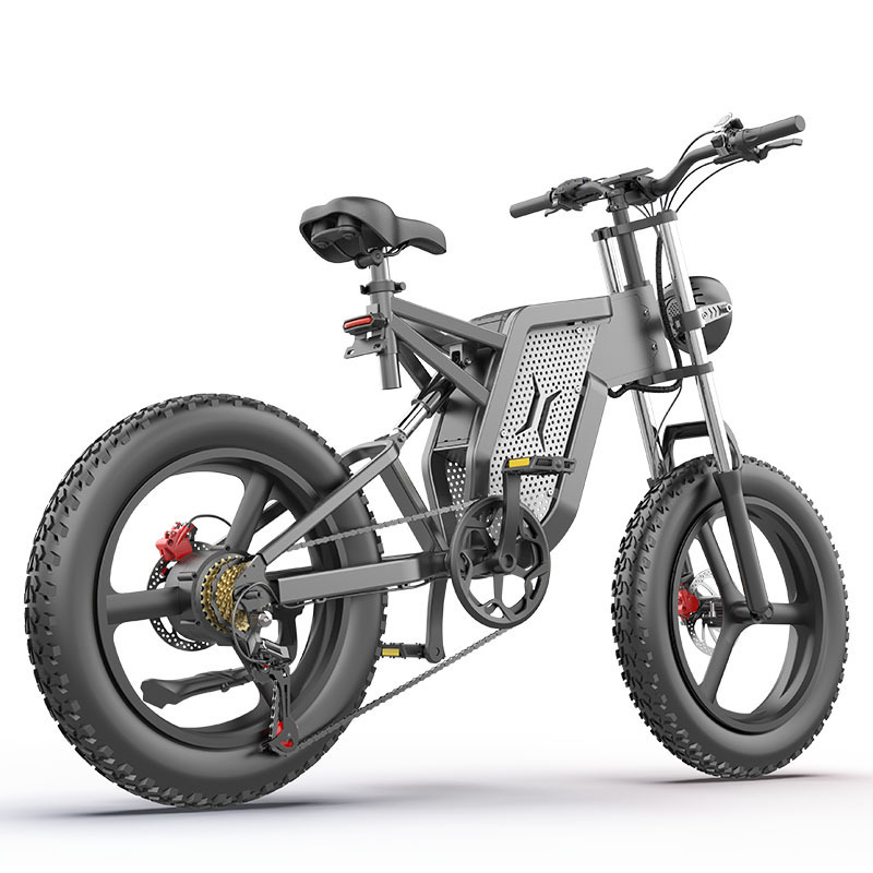 Angelol Fat Tire Electric Mountain E Bike Big Power 1000W 48V Mid Drive Motor Dual Suspensions Electric Fat Bike For Adults