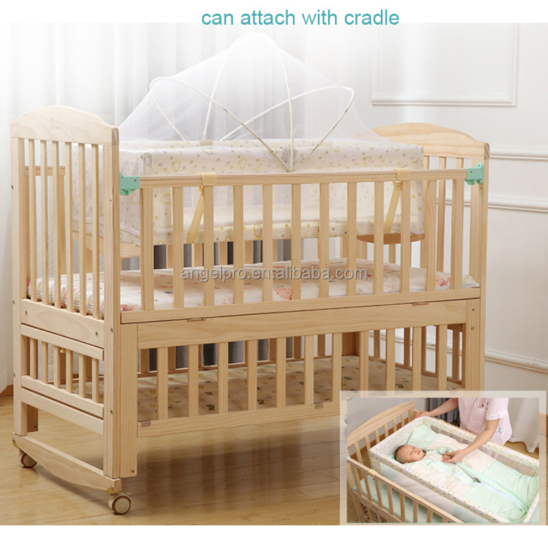 good quality cheap price baby cot bed solid wood cots baby bed swing crib growing children bed