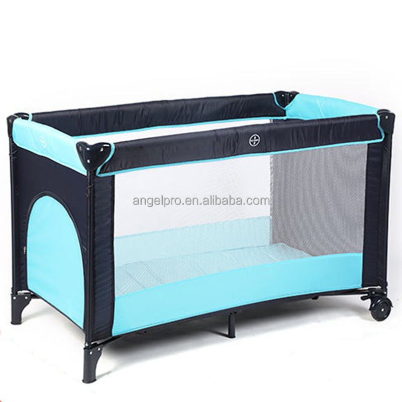 European Standard Multifunctional baby game crib with door Easy Folding Metal Frame Baby Playpen