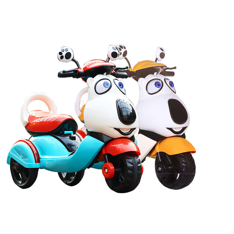 factory supply plastic motorcycle kids lively music durable 6V batter electric lovely dog cartoon bear motorbikes for kids