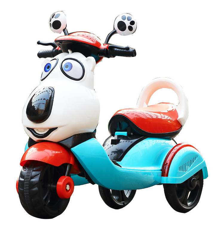 factory supply plastic motorcycle kids lively music durable 6V batter electric lovely dog cartoon bear motorbikes for kids