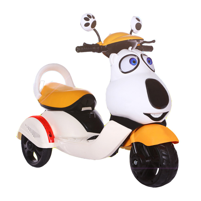 factory supply plastic motorcycle kids lively music durable 6V batter electric lovely dog cartoon bear motorbikes for kids