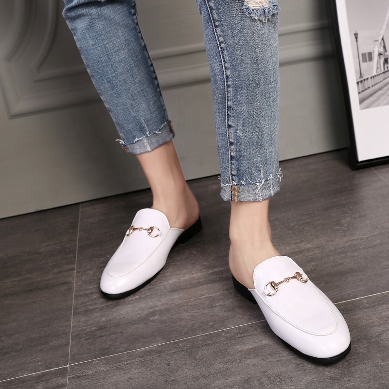 SS0489 British style classic man leather shoe casual loafers men half shoes  2019