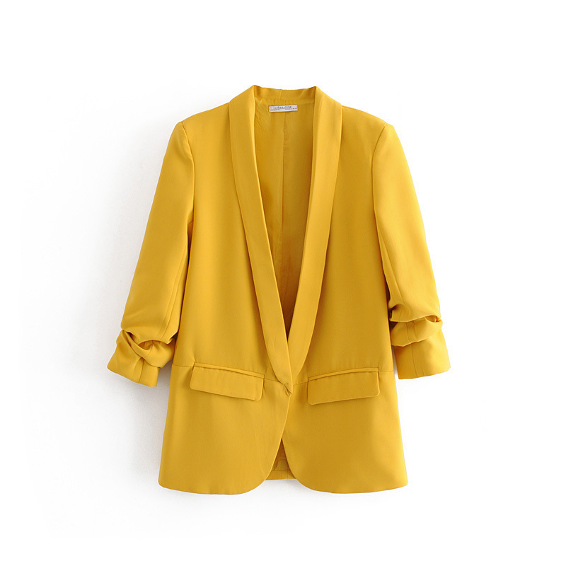 Ladies blazers women Korean style yellow fancy blazers for women