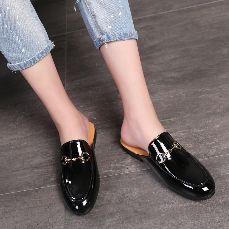 SS0489 British style classic man leather shoe casual loafers men half shoes  2019