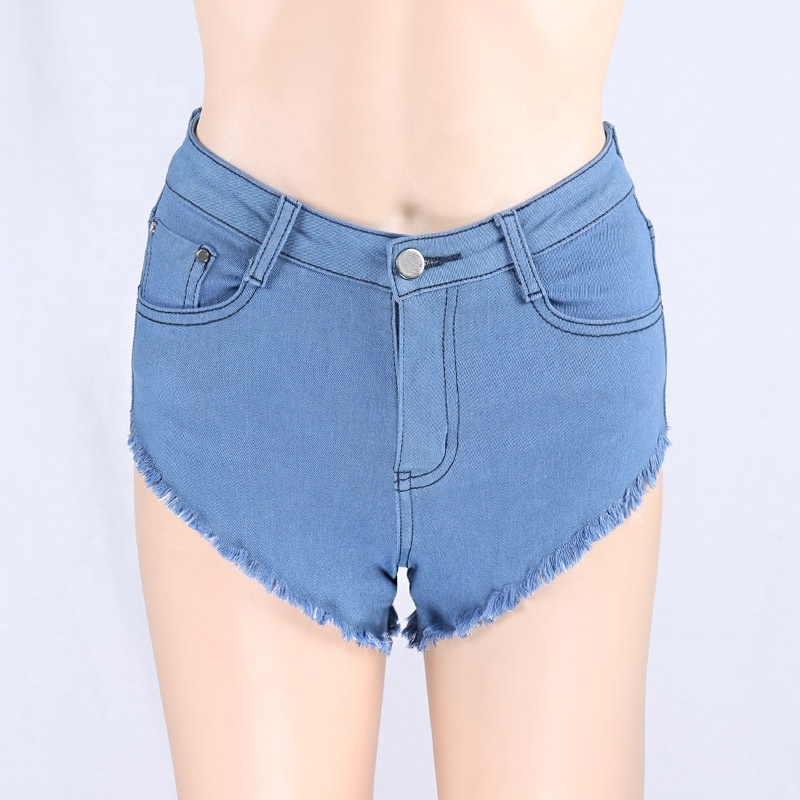 2023 hot sale women back zipper design denim shorts girl sexy tight jean short pants