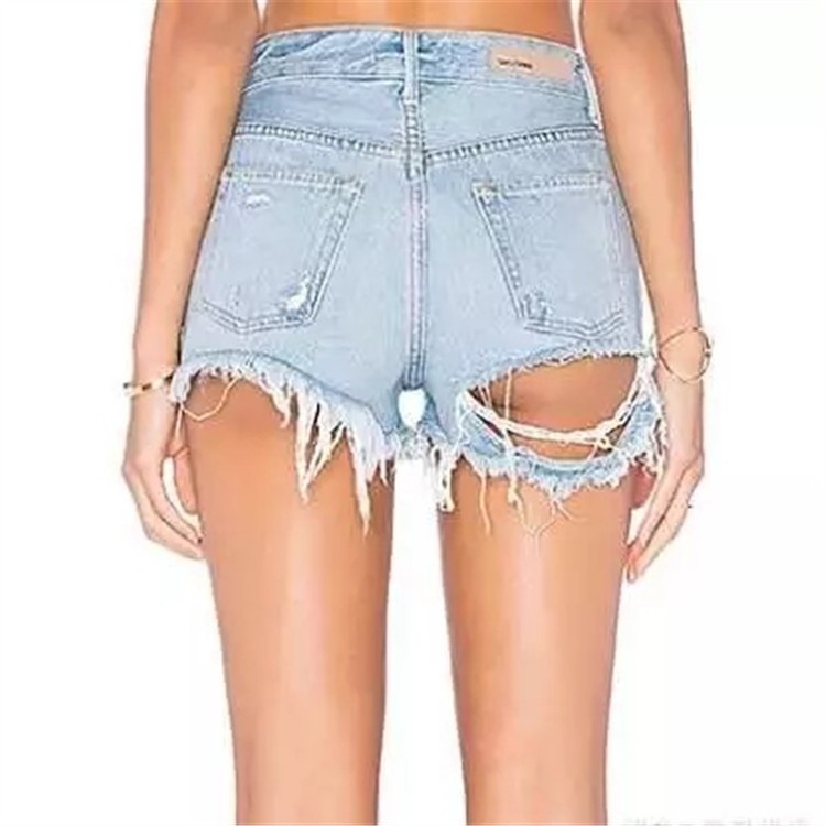 2023 hot sale women back zipper design denim shorts girl sexy tight jean short pants