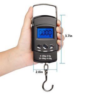 Portable Electronic Scale 50kg Digital Luggage Scale Hook Fish Scale with 100cm Ruler