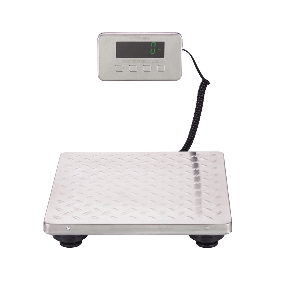 30 x 30CM Stainless Steel Platform Scale Floor Weight 200KG Postal Scale Electronic Weighing Balance