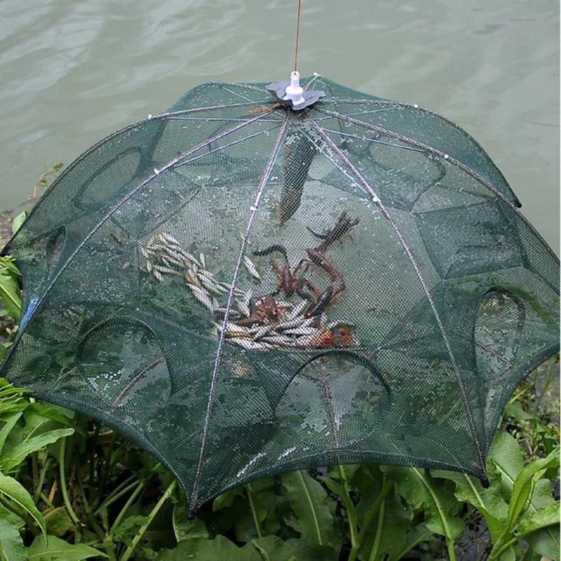 Nylon 8 Holes umbrella nets shrimp crab throw mono mesh casting fishing net