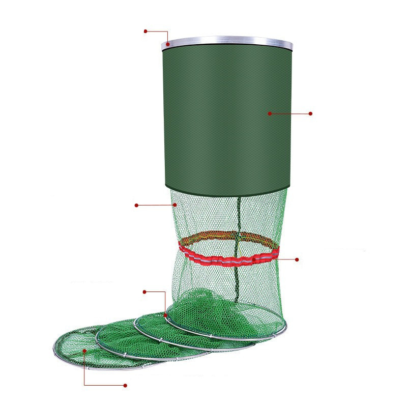 Stainless Steel Collapsible Fishing Basket Dip Net to Keep Fish Alive in the Water Tools Fishing Cage