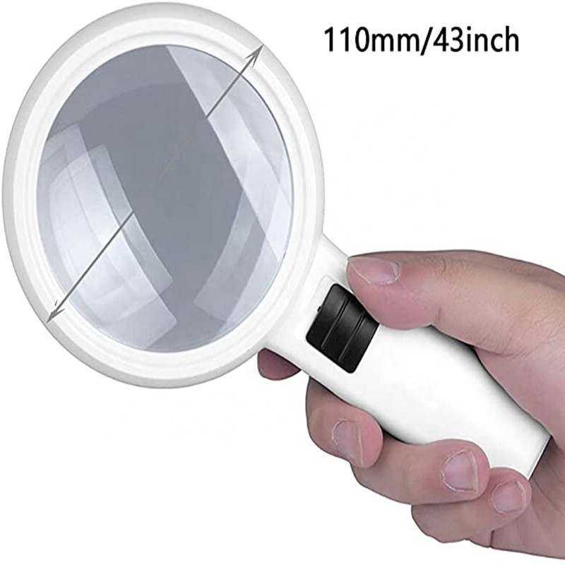 Magnifying Glasses with Light 10X Handheld Large Magnifying Glass 3 LED Illuminated Lighted Magnifier