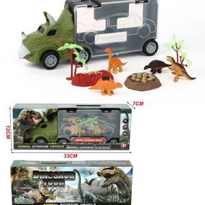 HOT SELLING FREE WHEEL TRUCK WITH DINOSAUR SET TRANSPORT CAR CARRIER TRUCK TOY FOR KIDS