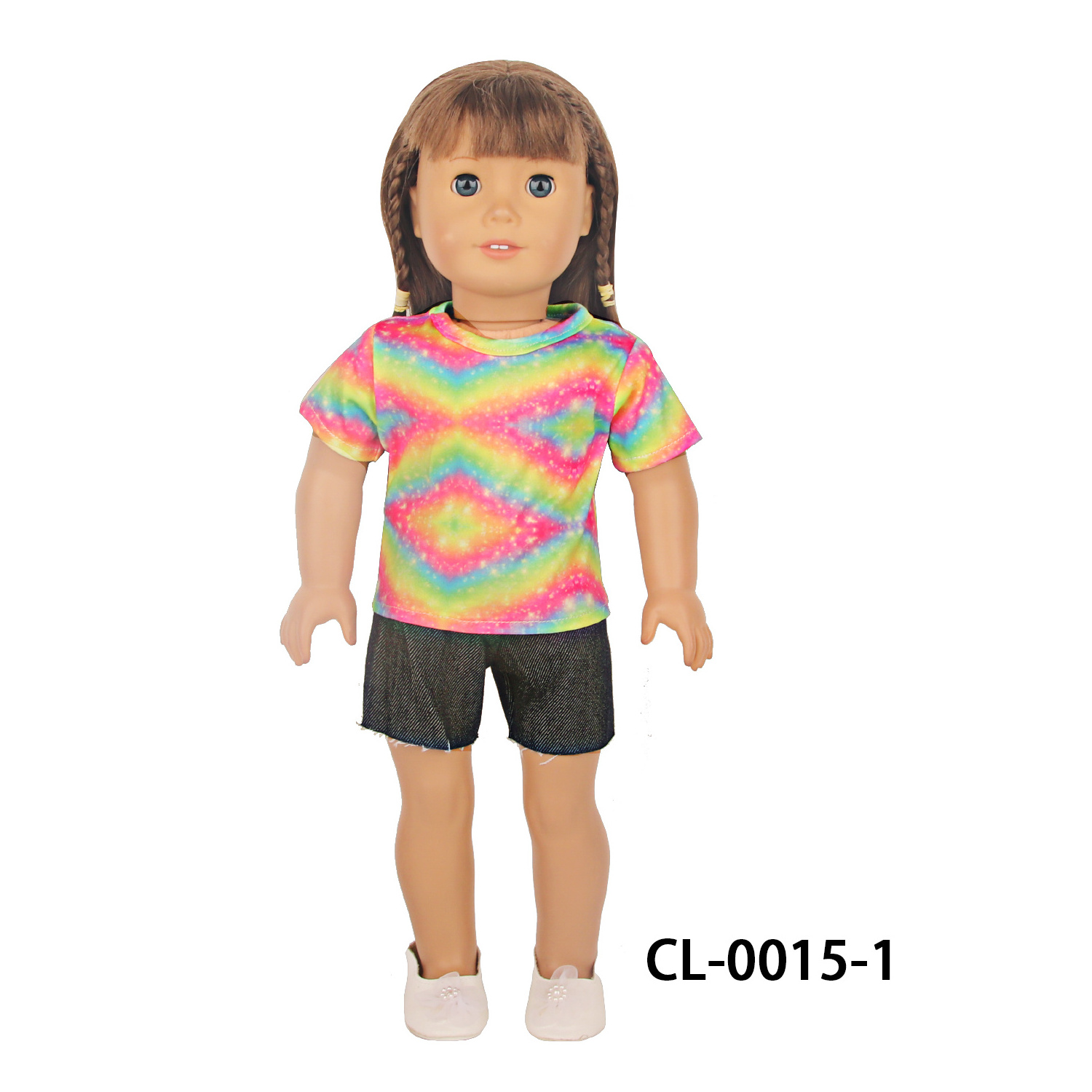 New arrival tie die T shirt and shorts suit for 18 inch dolls fashion dolls dressing up clothes