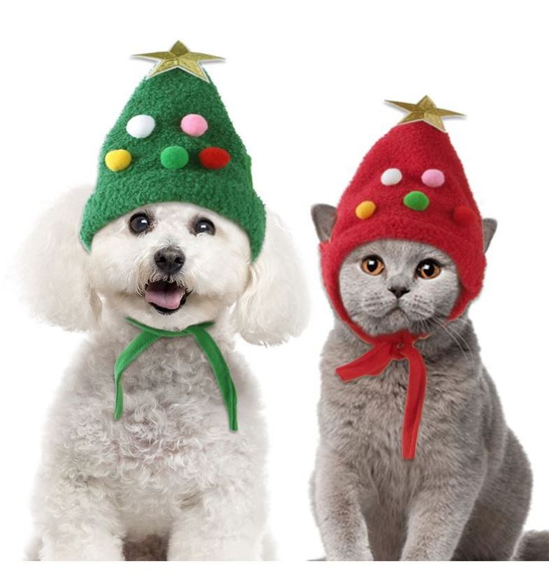 Factory Direct Pet Supplies Pet Accessories Cat Headdress Christmas Tree Hat Dog Christmas Hat